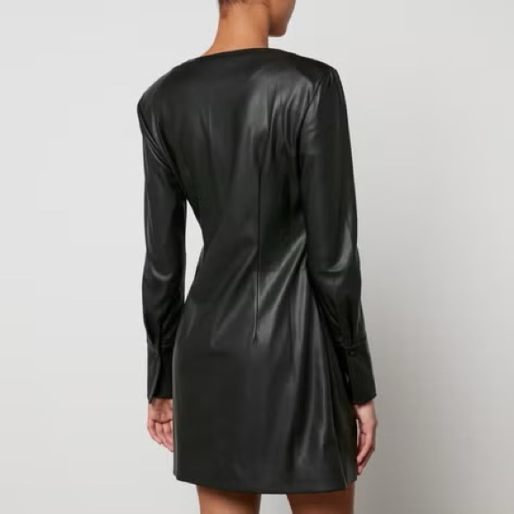 Anine Bing Joey Faux leather mini wrap dress - Picture 4 of 14